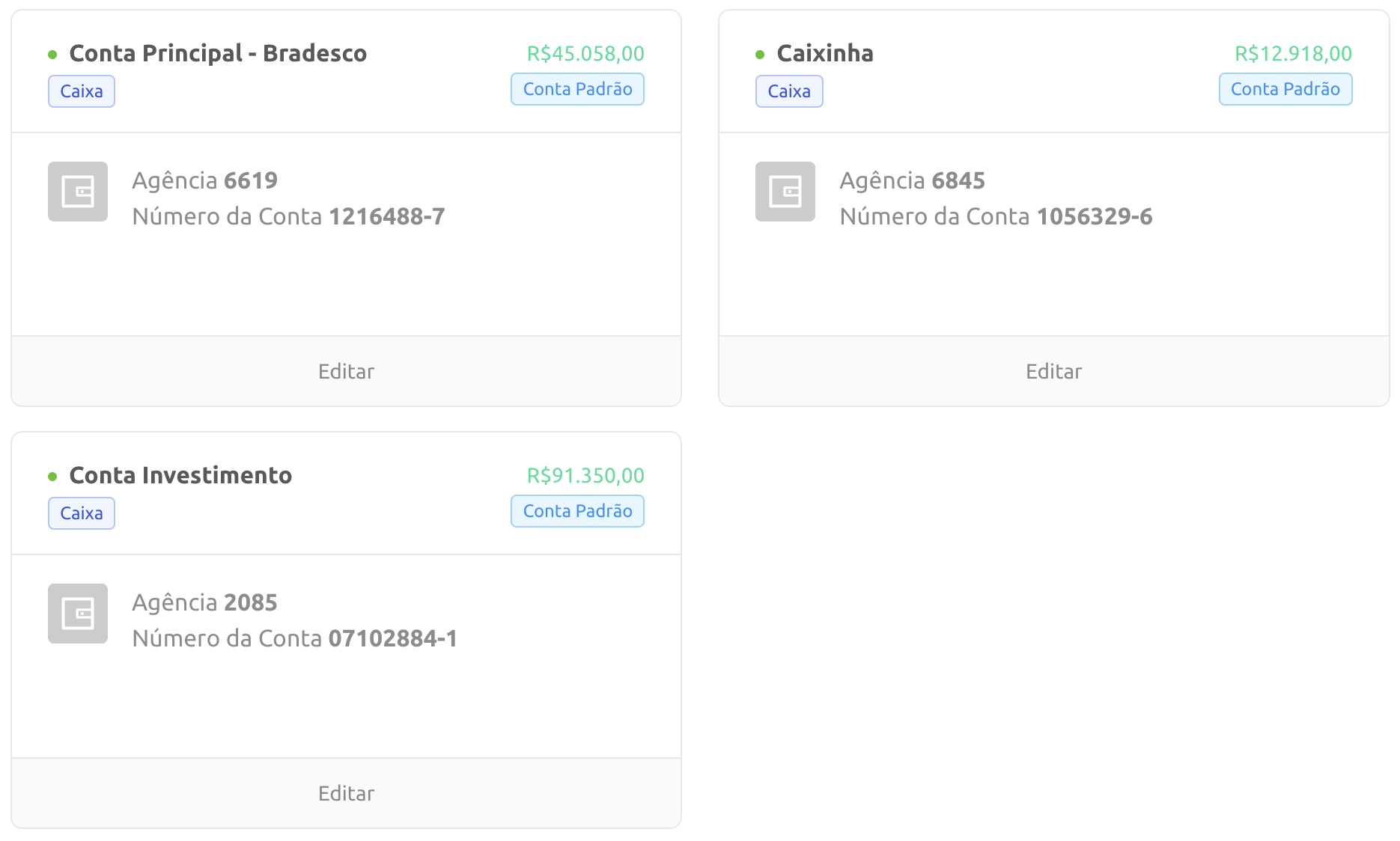 Gerenciamento de Contas Bancárias